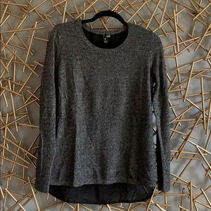 Aqua cashmere sweater with chiffon back